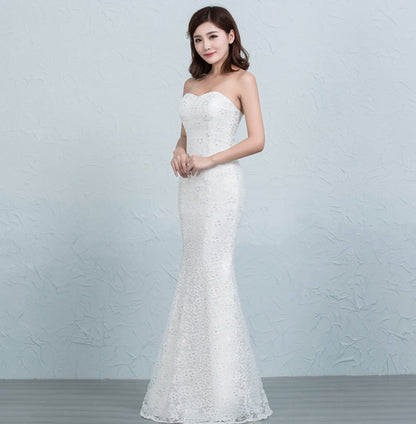 Sequined lace waist fishtail wedding dress apparel & accessories