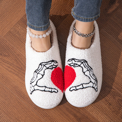 Funny Halloween Love Skull-hand Slippers halloween