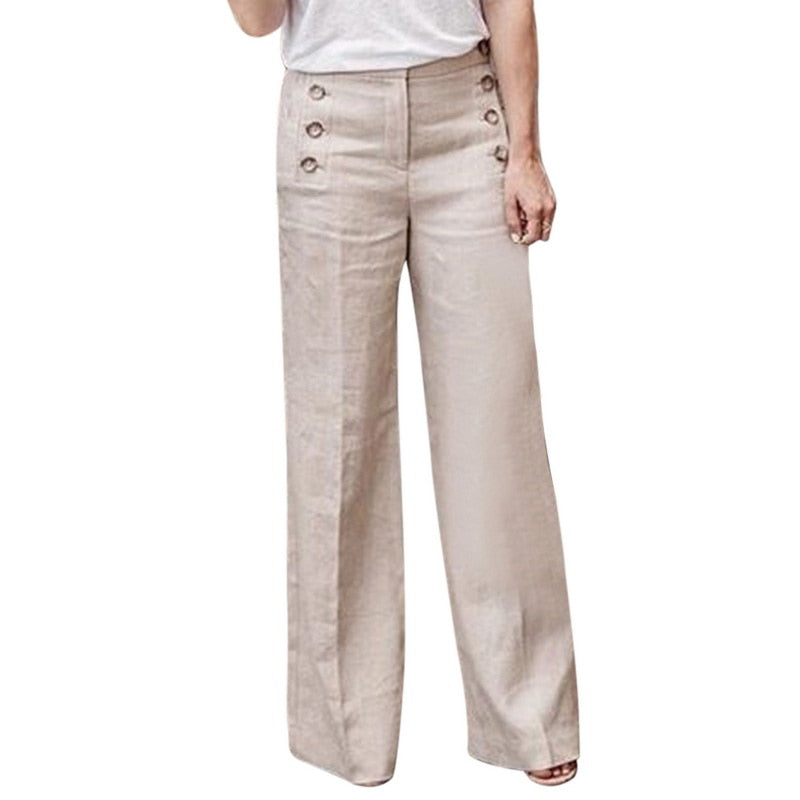 Button wide leg pants apparel & accessories