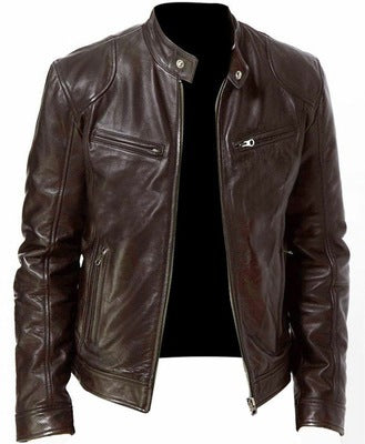 PU Leather Jacket Slim Leather Jacket apparels & accessories