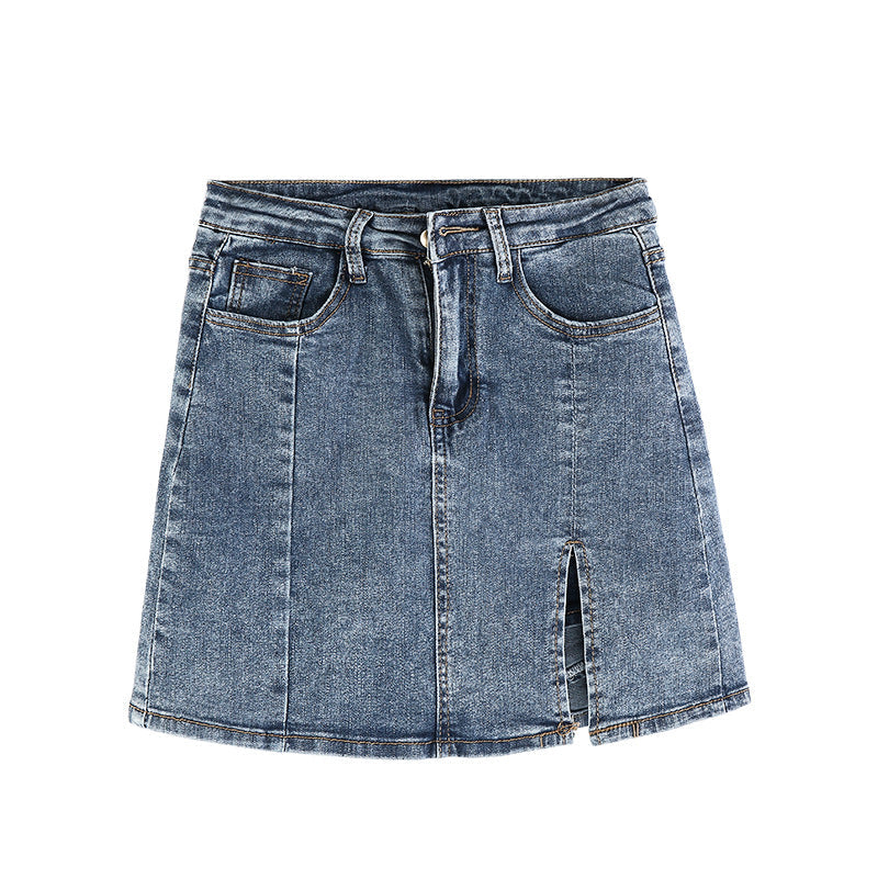 Split denim skirt apparel & accessories