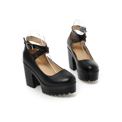 Women's Fashionable Chunky Heel Platform High Shoes Shoes & Bags
