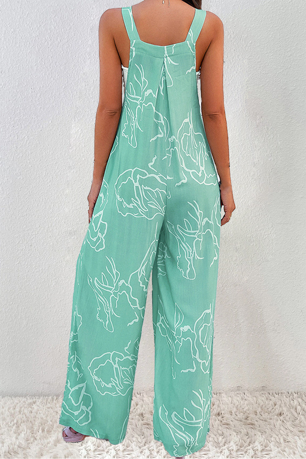 Printed Wide Strap Jumpsuit Bottom wear