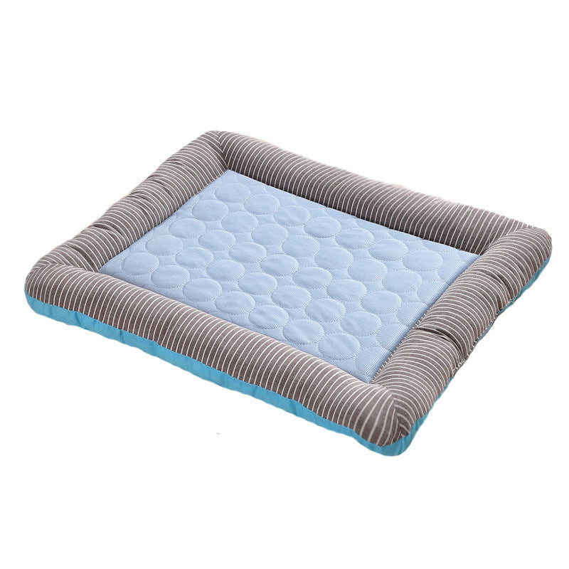 Pet Cooling Pad Bed For Dogs Cats Puppy Kitten Cool Mat Pet Blanket Ice Silk Material Soft For Summer Sleeping  Blue Breathable Pet bed