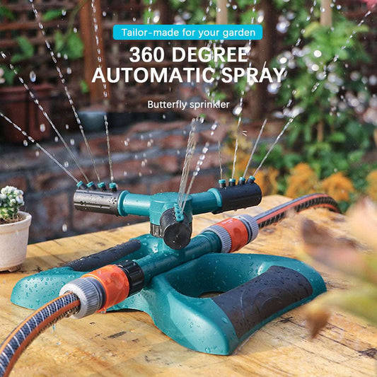360 Degree Automatic Garden Sprinklers Watering Grass Lawn Rotary Nozzle HOME
