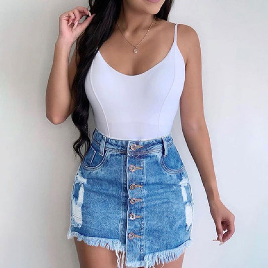 Women's Hip-length Half-length Denim Skirt apparels & accessories