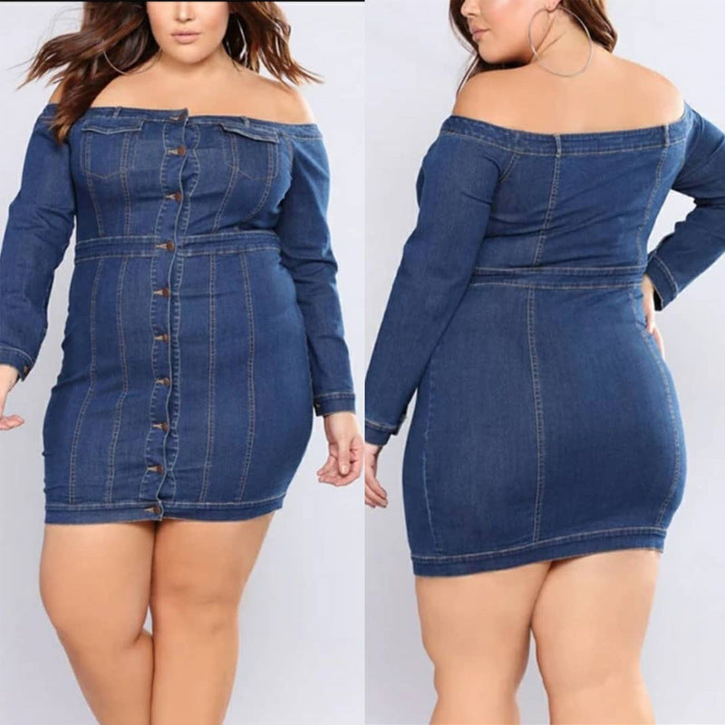 European And American Slim Sexy Denim Mini Dress apparels & accessories