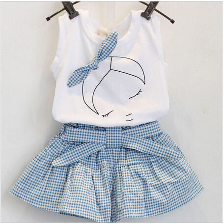 Girls Clothes Set Short Sleeve Shirt Short Skirt Kids clothes