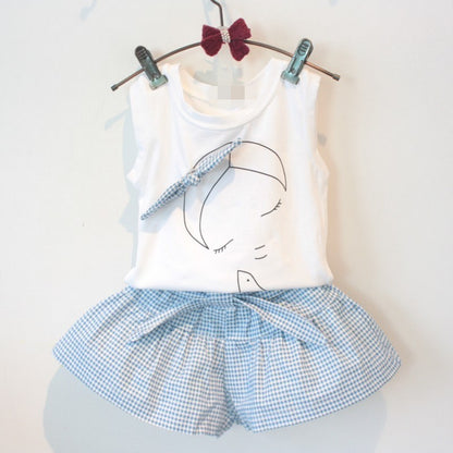 Girls Clothes Set Short Sleeve Shirt Short Skirt Kids clothes