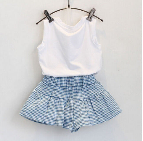 Girls Clothes Set Short Sleeve Shirt Short Skirt Kids clothes