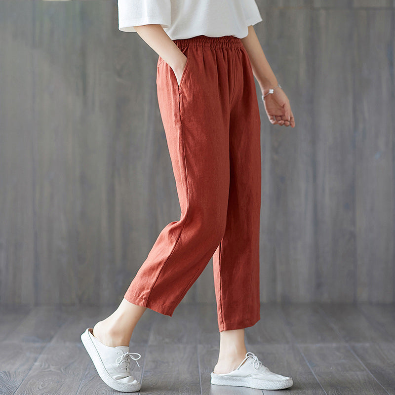 Spring And Autumn New Cropped Trousers Women Casual Pants apparels & accessories