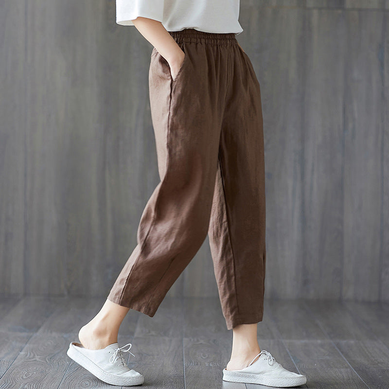 Spring And Autumn New Cropped Trousers Women Casual Pants apparels & accessories