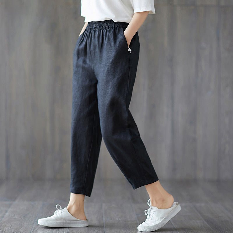 Spring And Autumn New Cropped Trousers Women Casual Pants apparels & accessories