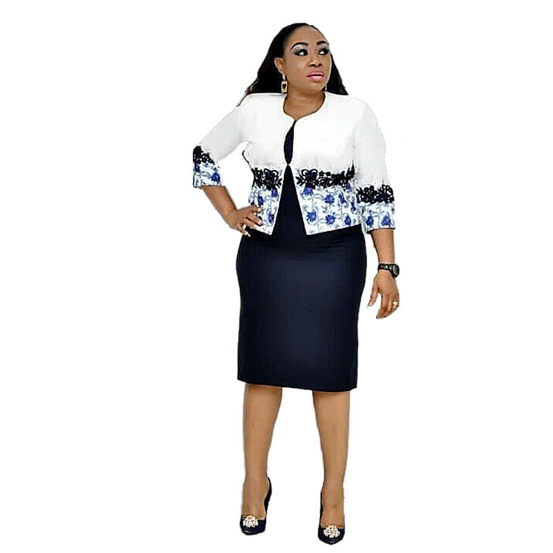 Women's Print Plus Size Coat Dress Suit Dresses & Tops