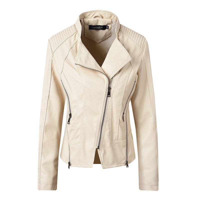 Slim Leather Ladies Coat Pu Jacket apparels & accessories