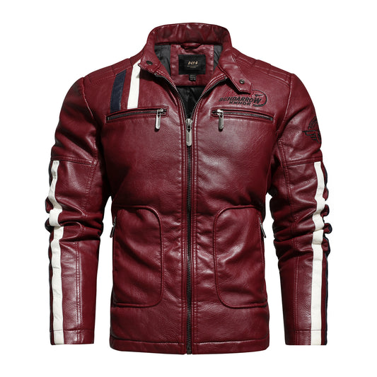 Motorcycle Leather Jacket Washed men's clothing