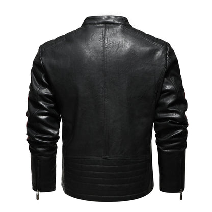 Men'S Leather Clothing Tide Motorcycle Leather Jacket Washed Plus Cotton Leather Jacket apparels & accessories