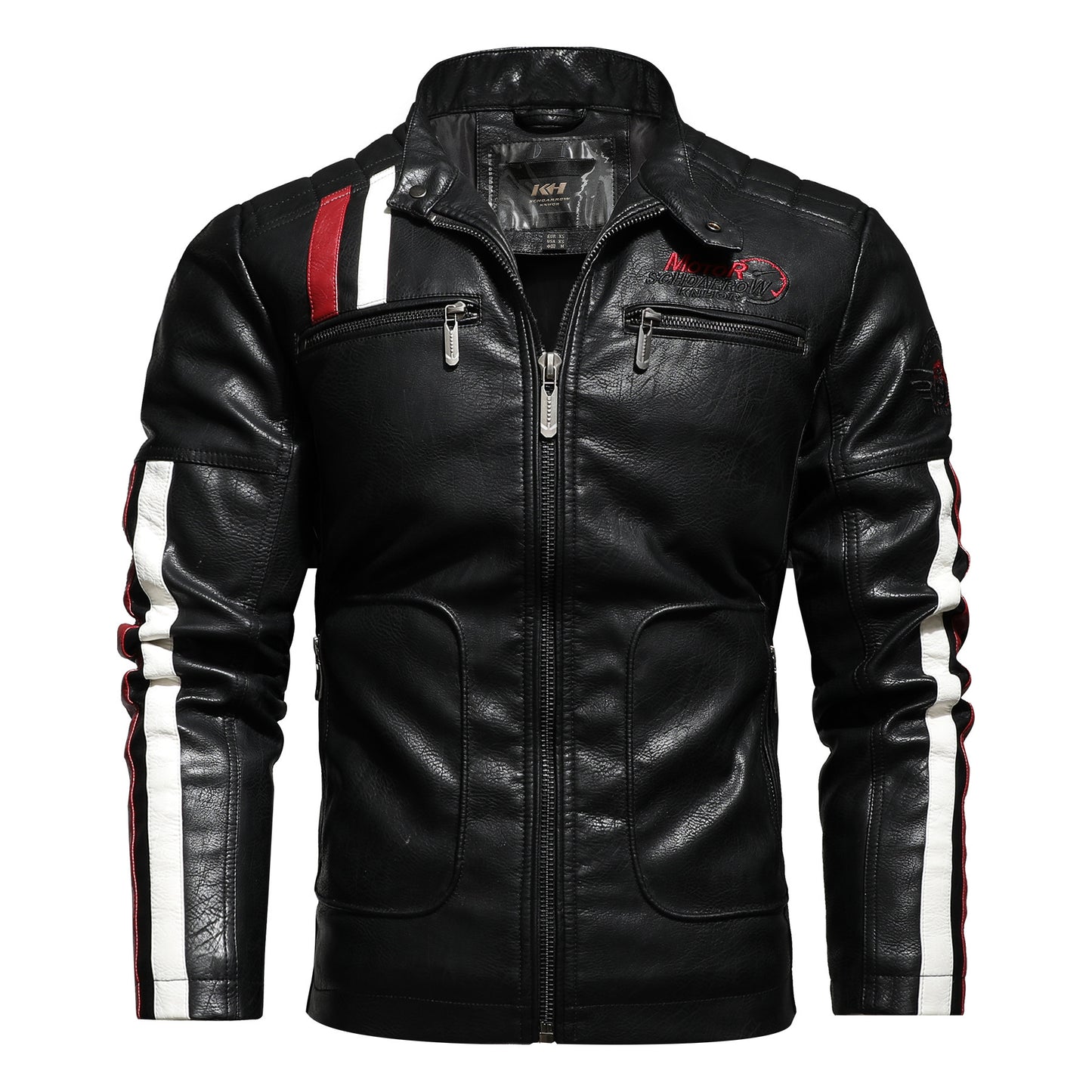 Men'S Leather Clothing Tide Motorcycle Leather Jacket Washed Plus Cotton Leather Jacket apparels & accessories