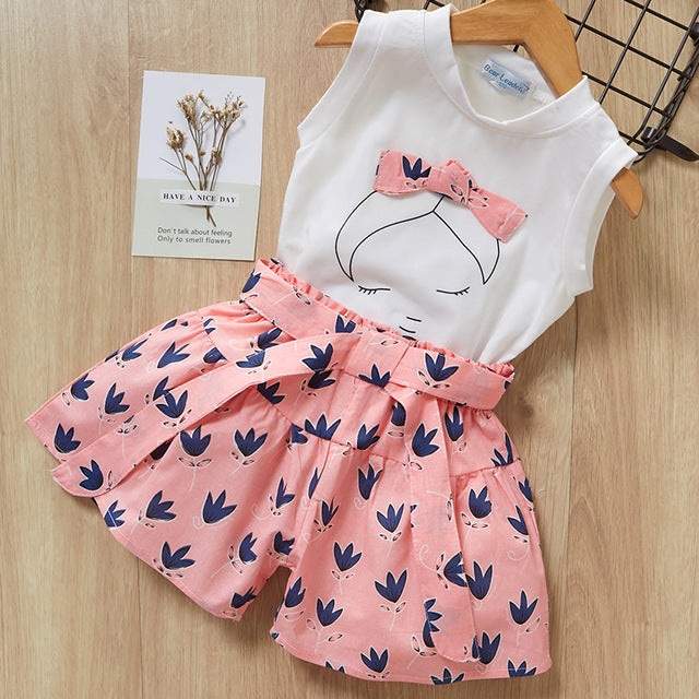 Kids Girls Clothes For Baby Girl Kids T-Shirt Shorts Suit Kids clothes