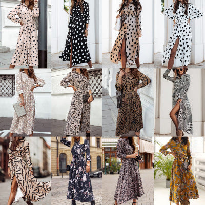 Women's Printed Shirt Dress Long Skirt apparel & accessories