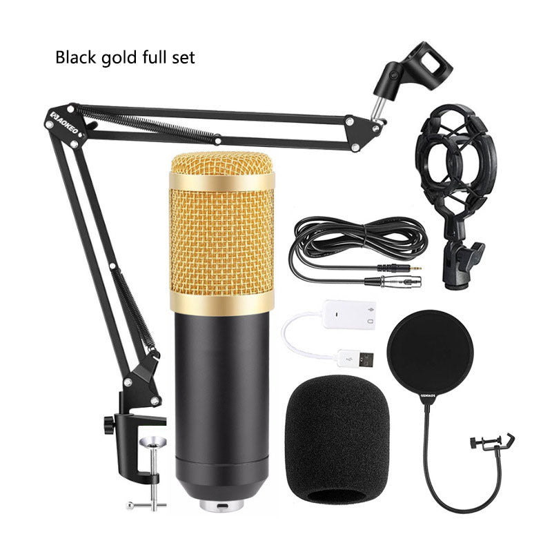 Bm800 Condenser Microphone Microphone V8 Sound Card Cross-Border Anchor Computer Recording Bracket Large Diaphragm Live Broadcast Set Gadgets