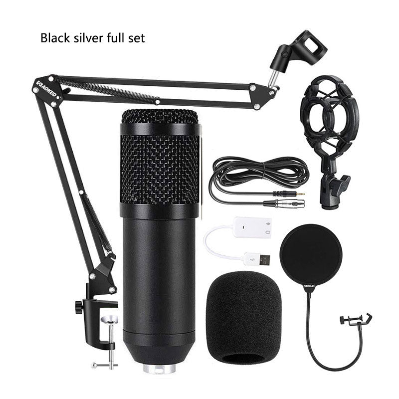 Bm800 Condenser Microphone Microphone V8 Sound Card Cross-Border Anchor Computer Recording Bracket Large Diaphragm Live Broadcast Set Gadgets