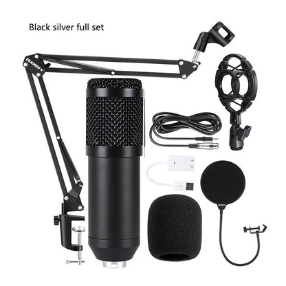 Bm800 Condenser Microphone Microphone V8 Sound Card Cross-Border Anchor Computer Recording Bracket Large Diaphragm Live Broadcast Set Gadgets