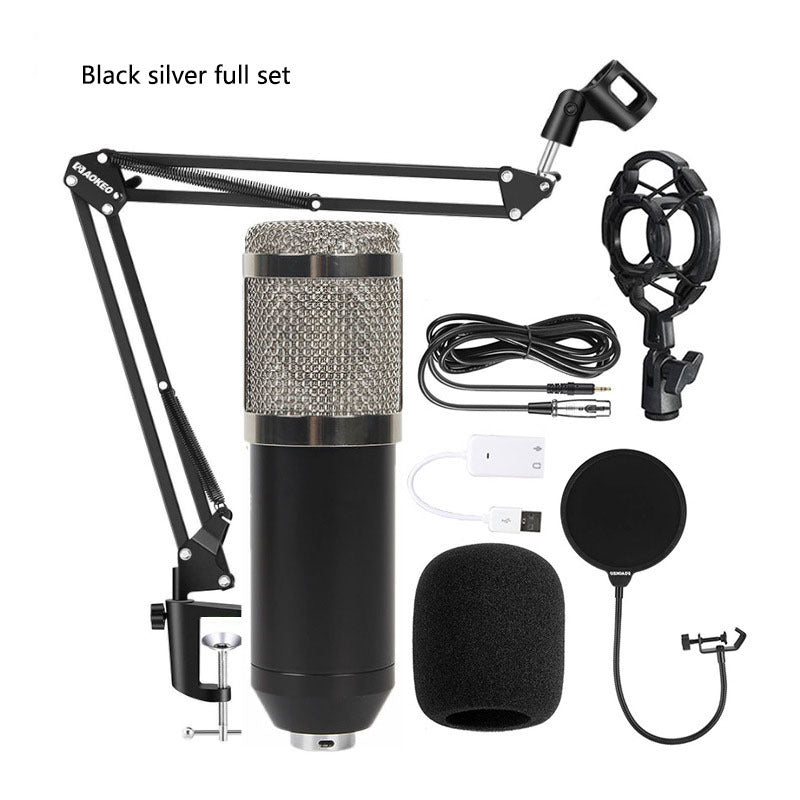 Bm800 Condenser Microphone Microphone V8 Sound Card Cross-Border Anchor Computer Recording Bracket Large Diaphragm Live Broadcast Set Gadgets