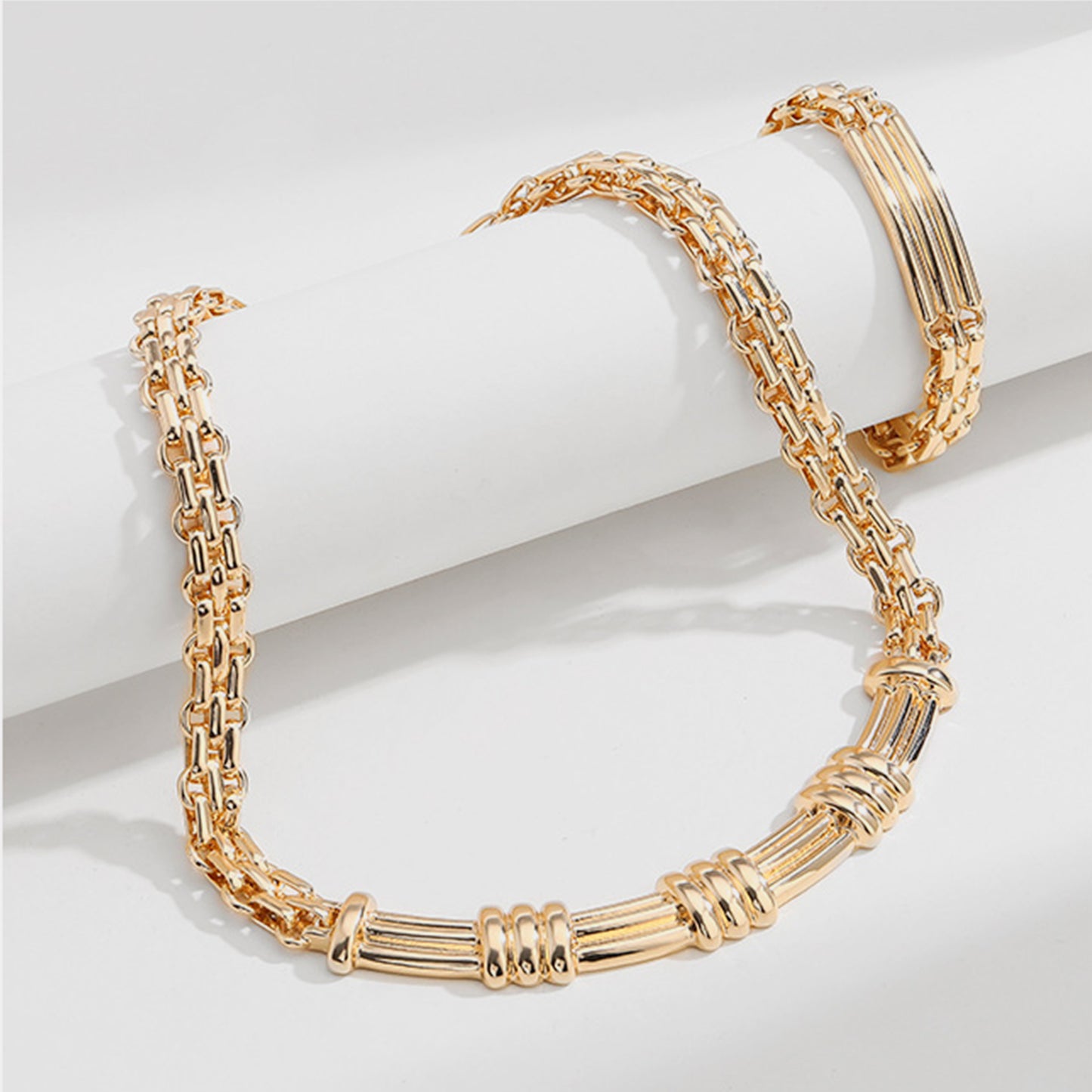 Gold-Plated Alloy Chain Bracelet 