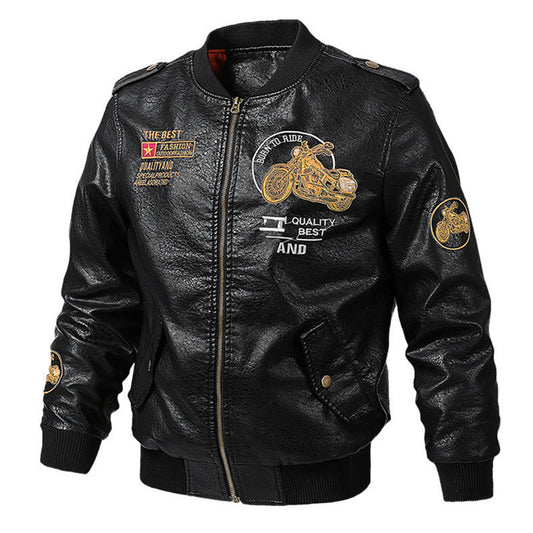 Plush Thick Leather Men'S Jacket apparels & accessories