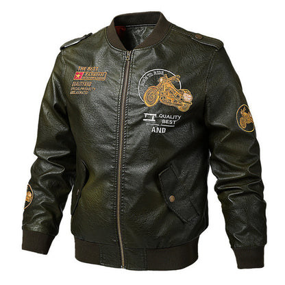 Plush Thick Leather Men'S Jacket apparels & accessories