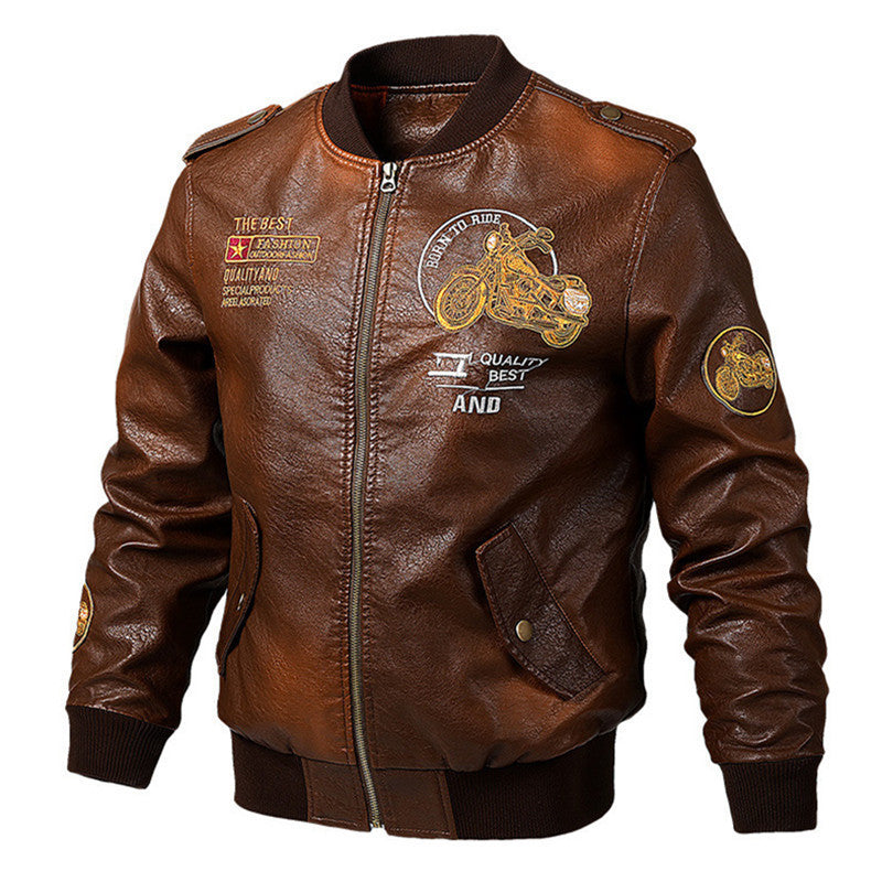 Plush Thick Leather Men'S Jacket apparels & accessories