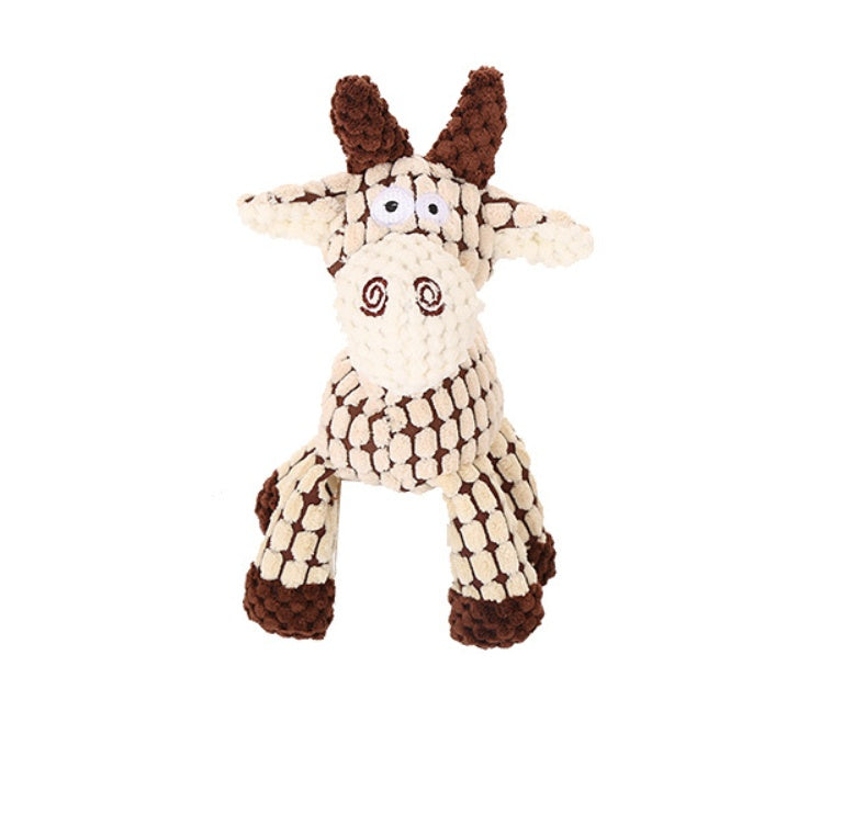 Pet Toy Donkey Shape Corduroy Chew Toy For Dogs Puppy Squeaker Squeaky Plush Bone Molar Dog Toy Pet Training Dog Dog Toys