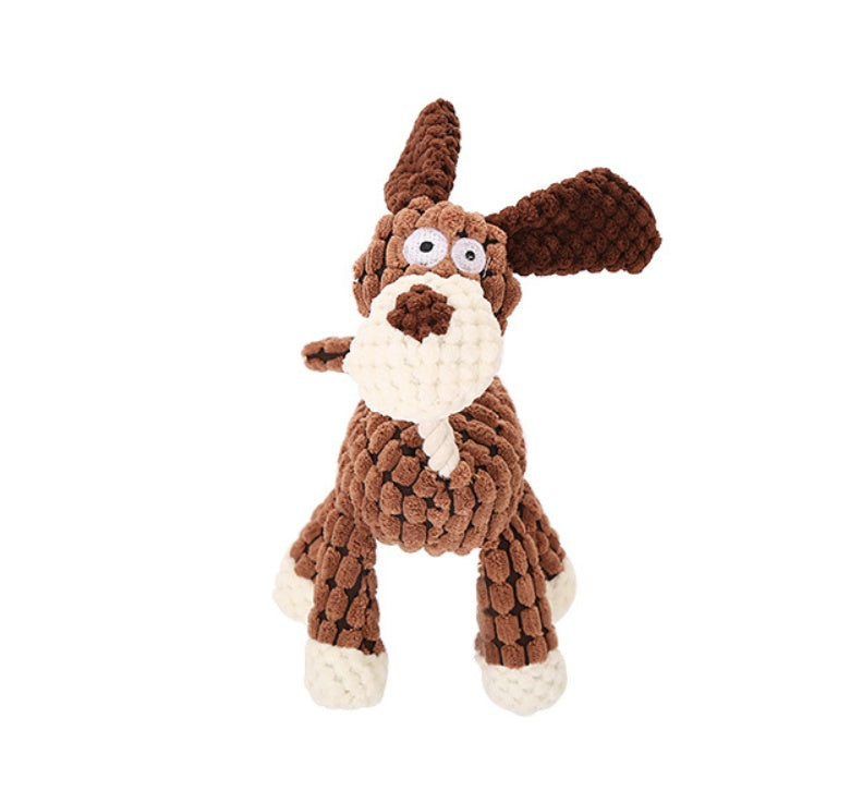 Pet Toy Donkey Shape Corduroy Chew Toy For Dogs Puppy Squeaker Squeaky Plush Bone Molar Dog Toy Pet Training Dog Dog Toys