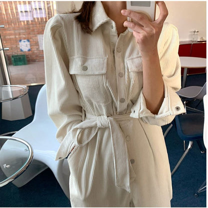 Spring Long Sleeve Lapel Women Casual Jumpsuits apparels & accessories