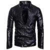 Long Sleeve Zipper Cardigan Jacket Leather Jacket Leather Coat apparels & accessories