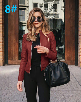 Autumn fashion women leather PU jacket apparels & accessories