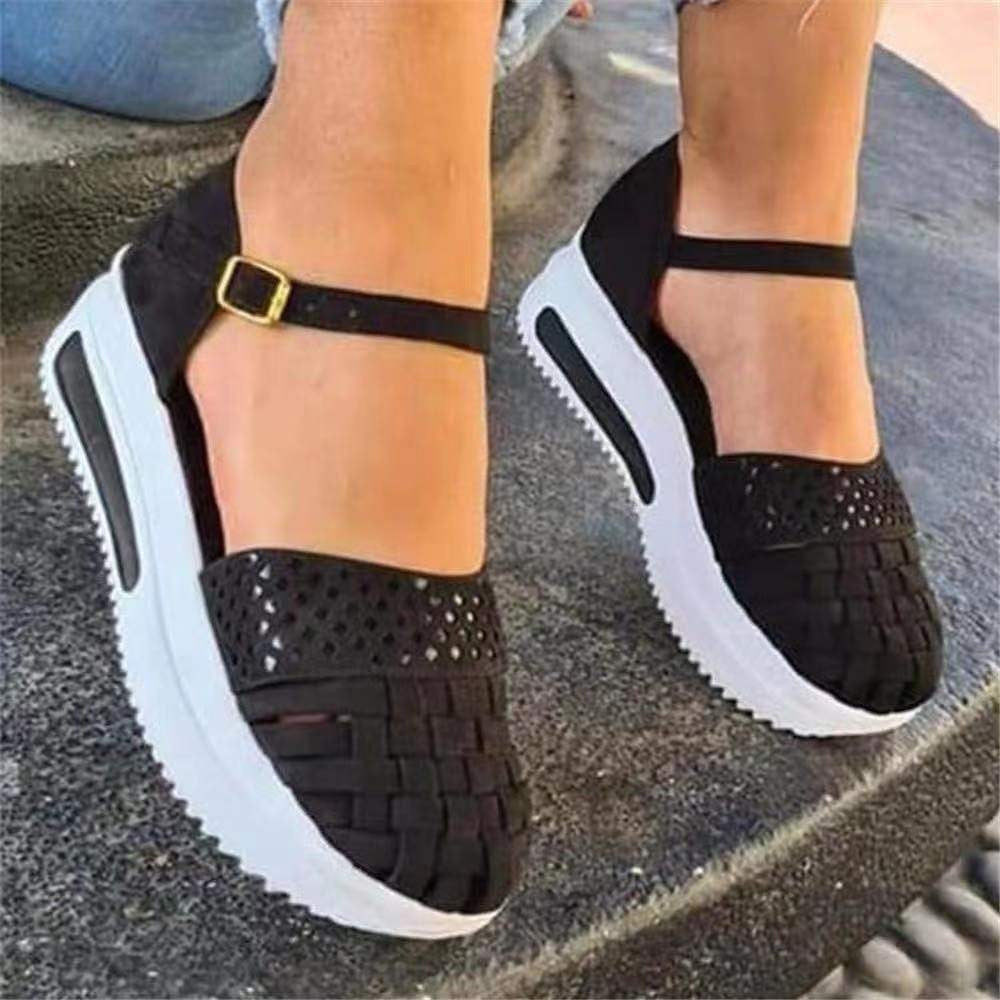 Summer New Fashion Word Buckle With Thick Bottom Toe Cap Sandals For Women Shoes & Bags