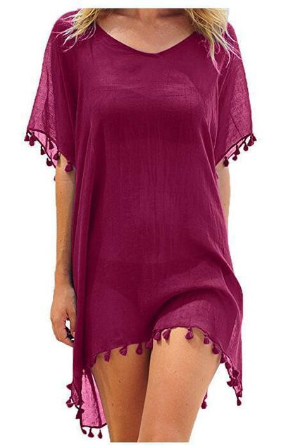 Women Blouses Loose Chiffon Dress Summer Beach Tunic Cover-Up Shirt apparels & accessories