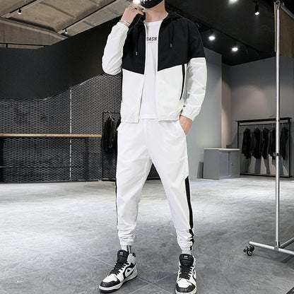 Sports Suit Men's Hooded Jacket Trousers Two-Piece Suit apparels & accessories
