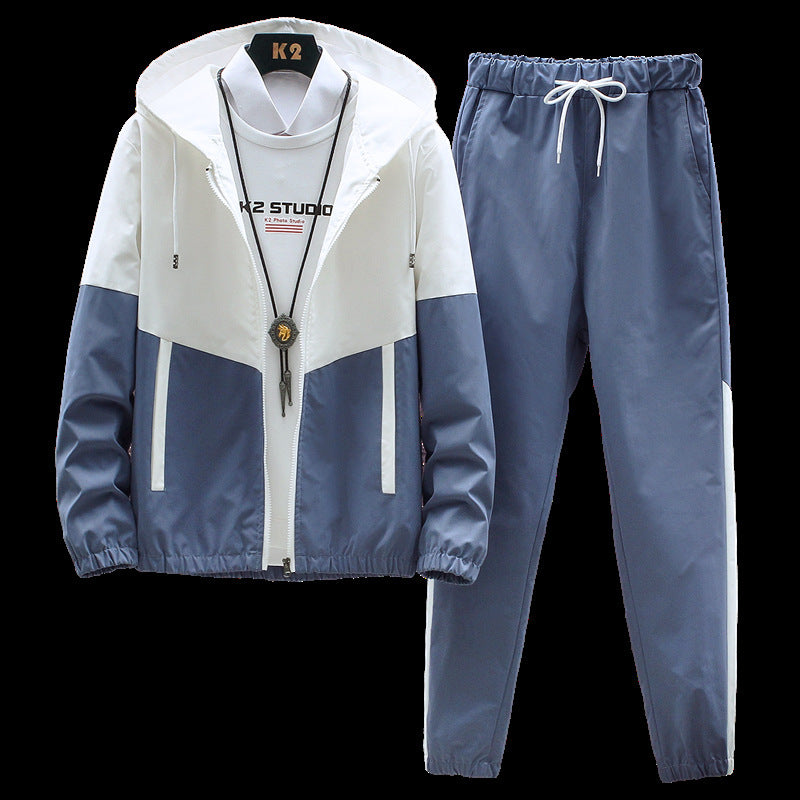 Sports Suit Men's Hooded Jacket Trousers Two-Piece Suit apparels & accessories