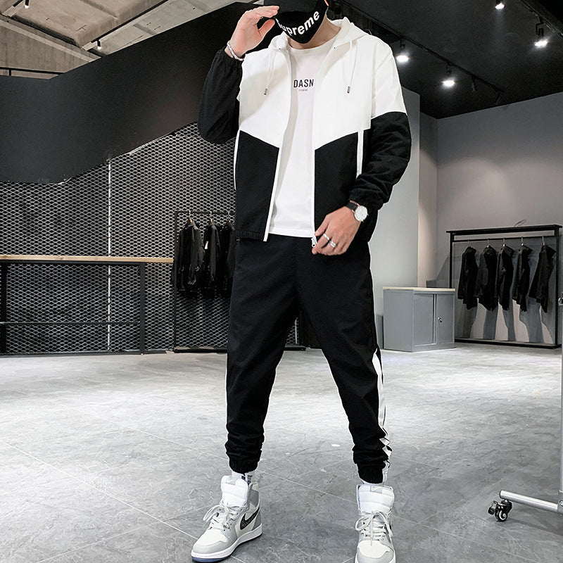 Sports Suit Men's Hooded Jacket Trousers Two-Piece Suit apparels & accessories