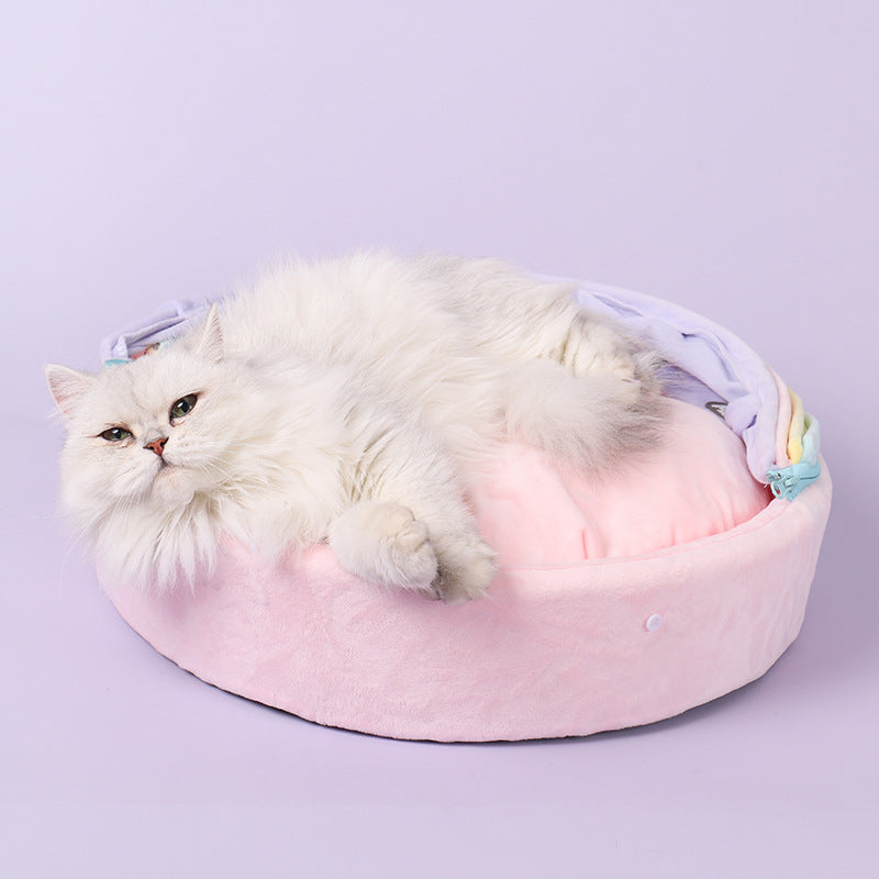 Rainbow Cat Bed Soft Pet Sleeping Mat Pet bed