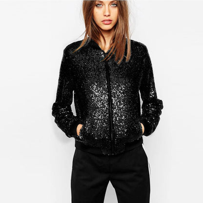 Sports Style Full Sequin Baseball Uniform Jacket apparels & accessories