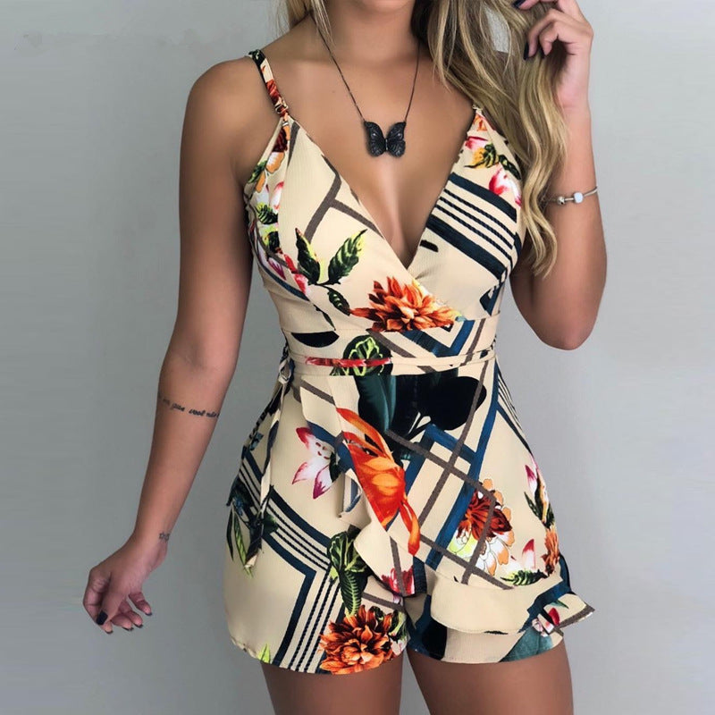 Fashion Sexy Print Suspender Jumpsuit apparel & accessories