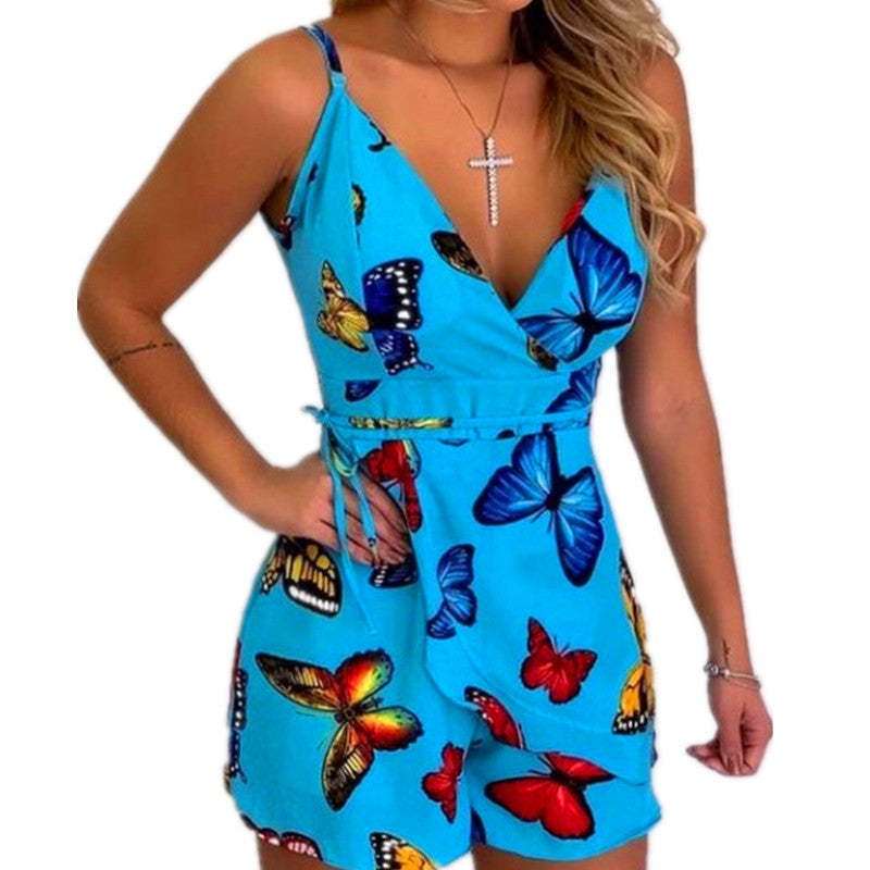 Fashion Sexy Print Suspender Jumpsuit apparel & accessories