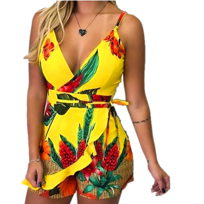 Fashion Sexy Print Suspender Jumpsuit apparel & accessories