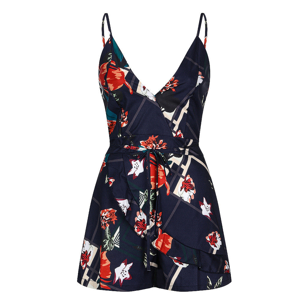 Fashion Sexy Print Suspender Jumpsuit apparel & accessories