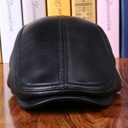 Leather Sheepskin Ear Protection Suede Beret apparels & accessories