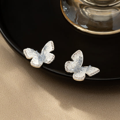 Fashion Jewelry Blue Crystal Butterfly Necklace Female Gradient Crystal Jewelry